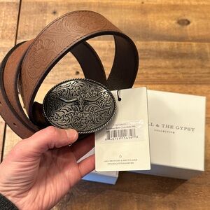 NWT Spell Bull Head Belt Chocolate - ML